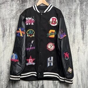 NLBM Jacket Mens 3XL Negro League Varsity Baseball AOP Embroider Patches Heavy